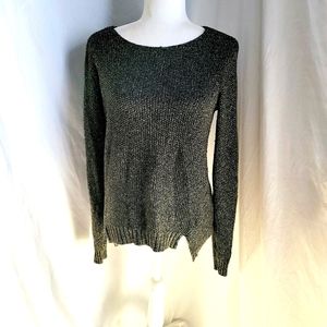 Rock & Republic Sweater Metallic  woman's size small scoop neck glitter holiday